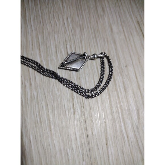 Art Deco - British Morpho Butterfly Wing Sterling Silver Diamond Shap Necklace - Picture 6 of 10